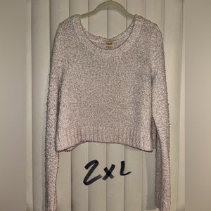 White fuzzy sweater/ shirt